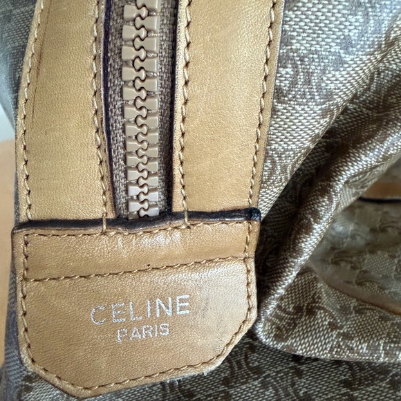 Celine Tan and Brown Monogram Boston bag. 
Has vintage wear. Inside is clean. - Picture 7 of 9